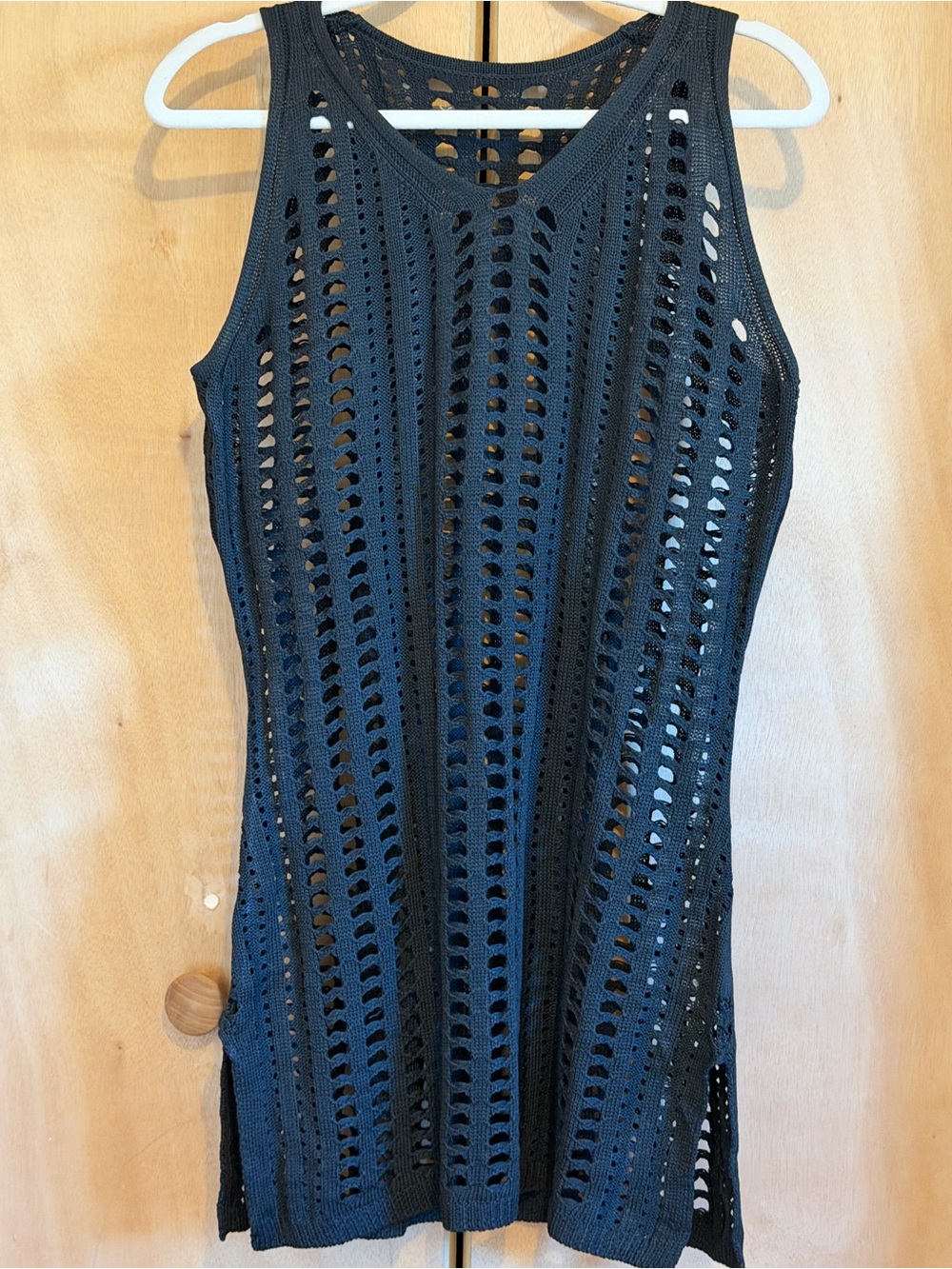 Black Crochet Swim Cover-Up Tank